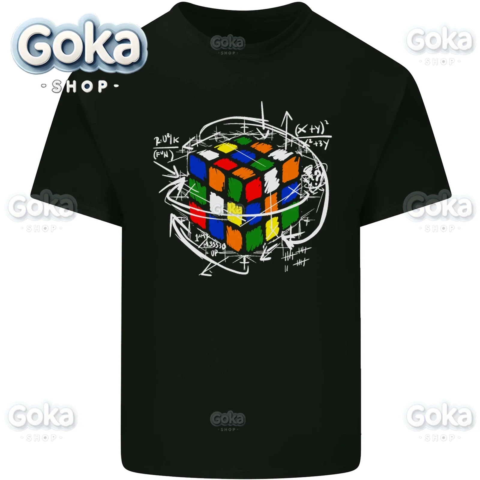 Rubix Cube Equation Graphic T Shirts Mens Clothing New in Tops & Tees Cotton Women Printed T-shirt Y2K Clothes Cute Funny Tshirt