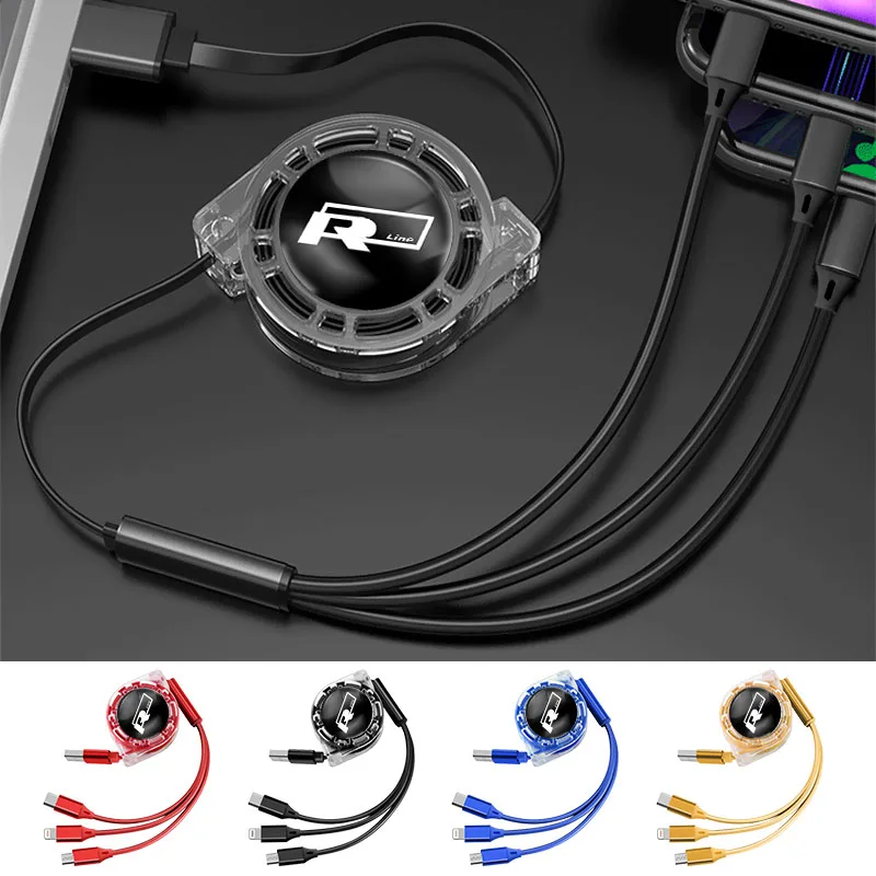 

3 In 1 Micro USB Type-C Quick Charging Cable Multi Charger For Volkswagen Rline T-Cross Arteon Magotan Jetta CC Transporter ID.3
