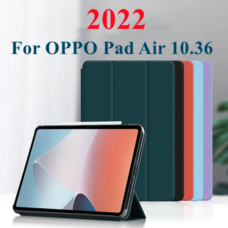 Capa protetora três dobras para oppo pad air de 10.36 polegadas, para modelos opxx, capa inteligente magnética para tablet