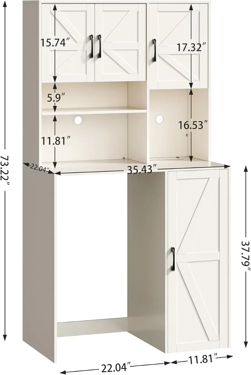 HertureMini Fridge Cabinet with Storage Coffee Bar Cabinet with Mini Fridge Space and Outlet Wine Bar Stand with Microwave Shelf