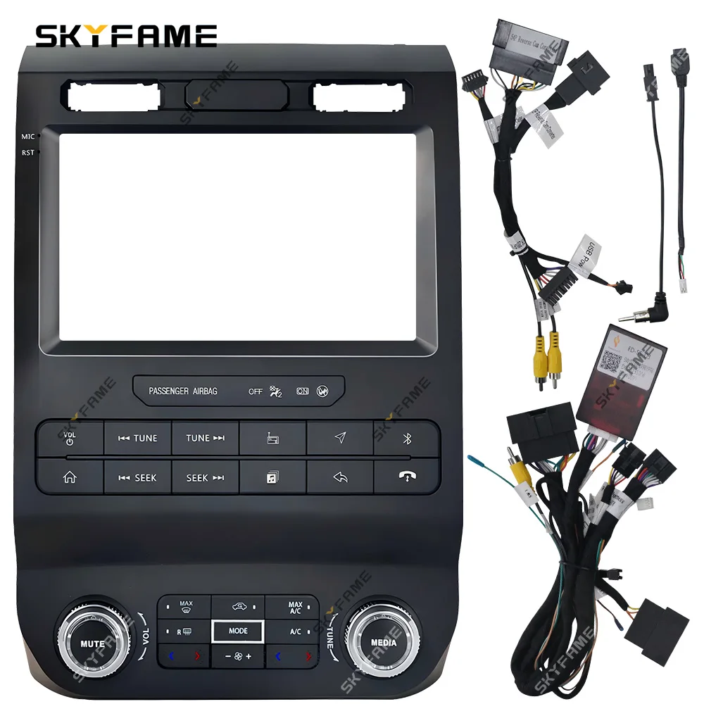 SKYFAME 9/9.7 Inch Car Frame Fascia Adapter Canbus Box Tesla Android Radio Dash Fitting Panel Kit For Ford F150 F250 Raptor