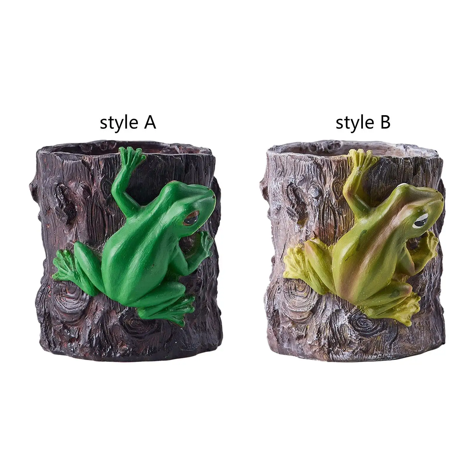 

Flower Pot Planter with Frog Figurine Multipurpose Decorative Tabletop Ornament Polyresin 10x10cm for Dining Table Lightweight