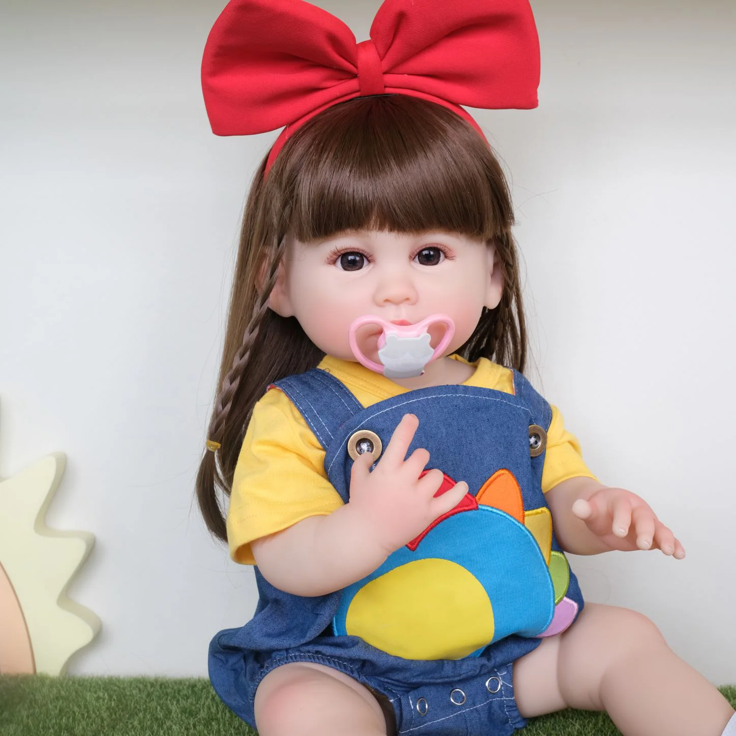 

NPK 55CM full Body Reborn Toddler Girl Cuddly Doll Princess Doll Lifelike Real baby doll Soft Touch Christmas Gifts for Children