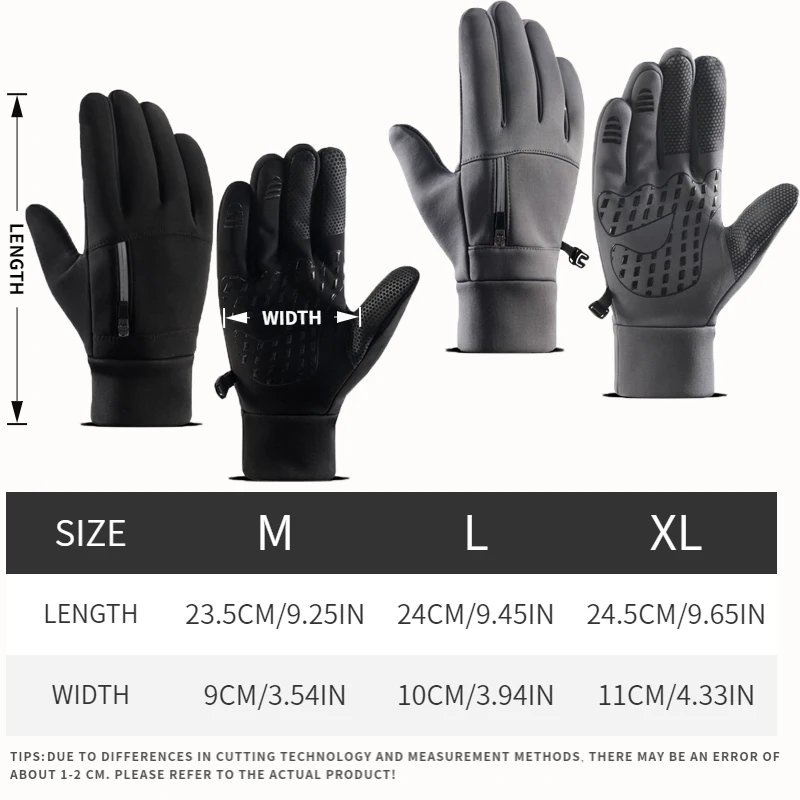 ل ● قفازات صوف شتوية دافئة مرآة مقاومة للماء تعمل باللمس بإصبع كامل لركوب الدراجات النارية والتزلج والجري والرياضات الخارجية #4