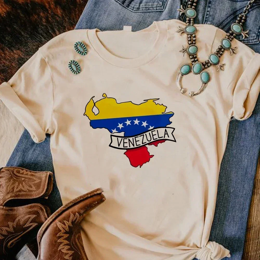 Venezuela T-shirts Women Summer Tshirt Female Graphic Streetwear Clothing Stretchy Crew Neck Youthful Elegant