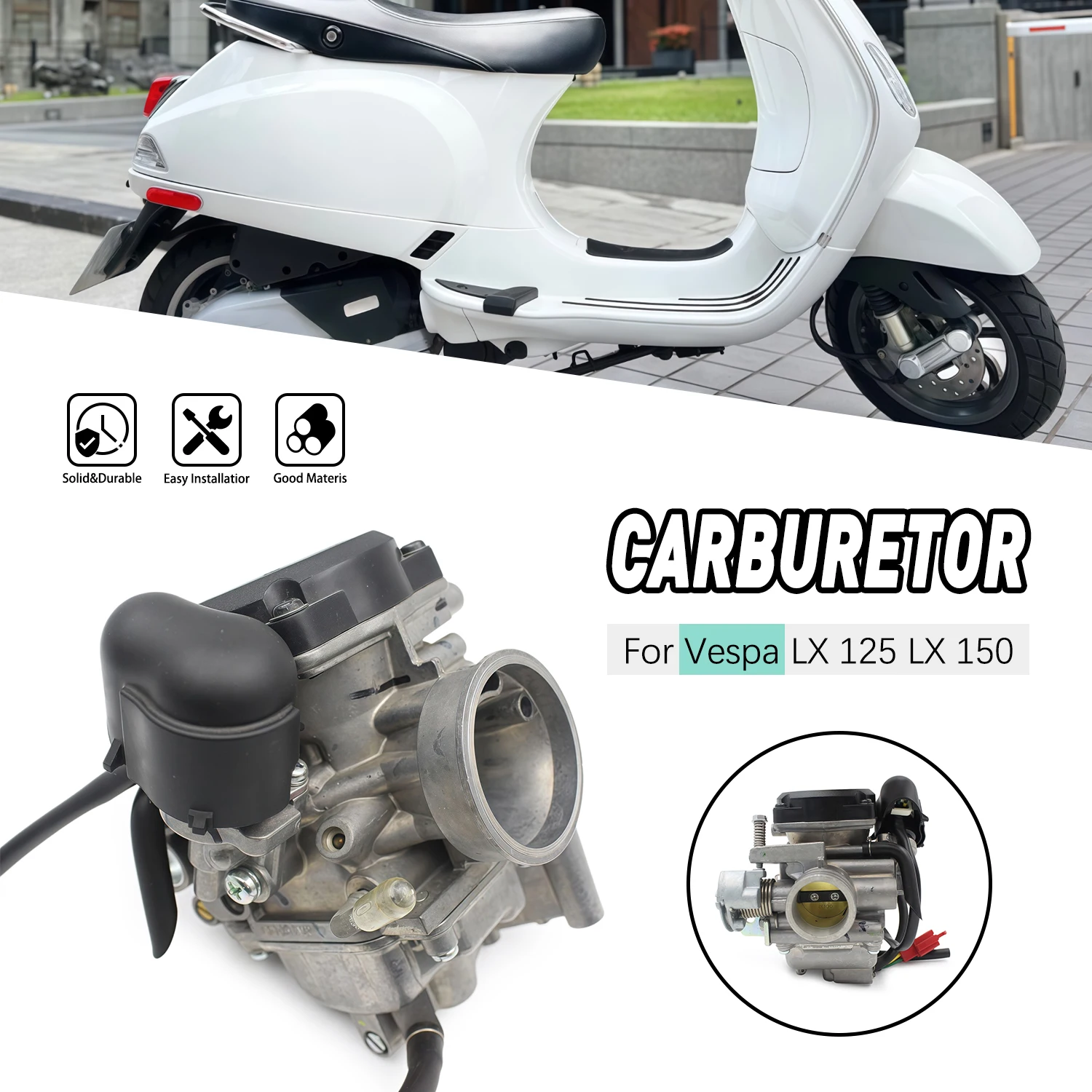 

Motorcycle Carburetor Replacement Parts For Vespa Piaggio LX 125 2005 2006 2007 2008 2009 LX 150 2005 2006 2007 2008 CM129213