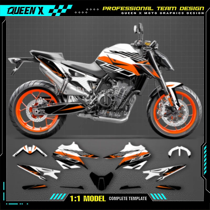 

Queen X MOTOR Motorcycle Graphics Background Decals Stickers Kits For KTM Duke 790 890 Adventure 2018 2019 2020 2021 004