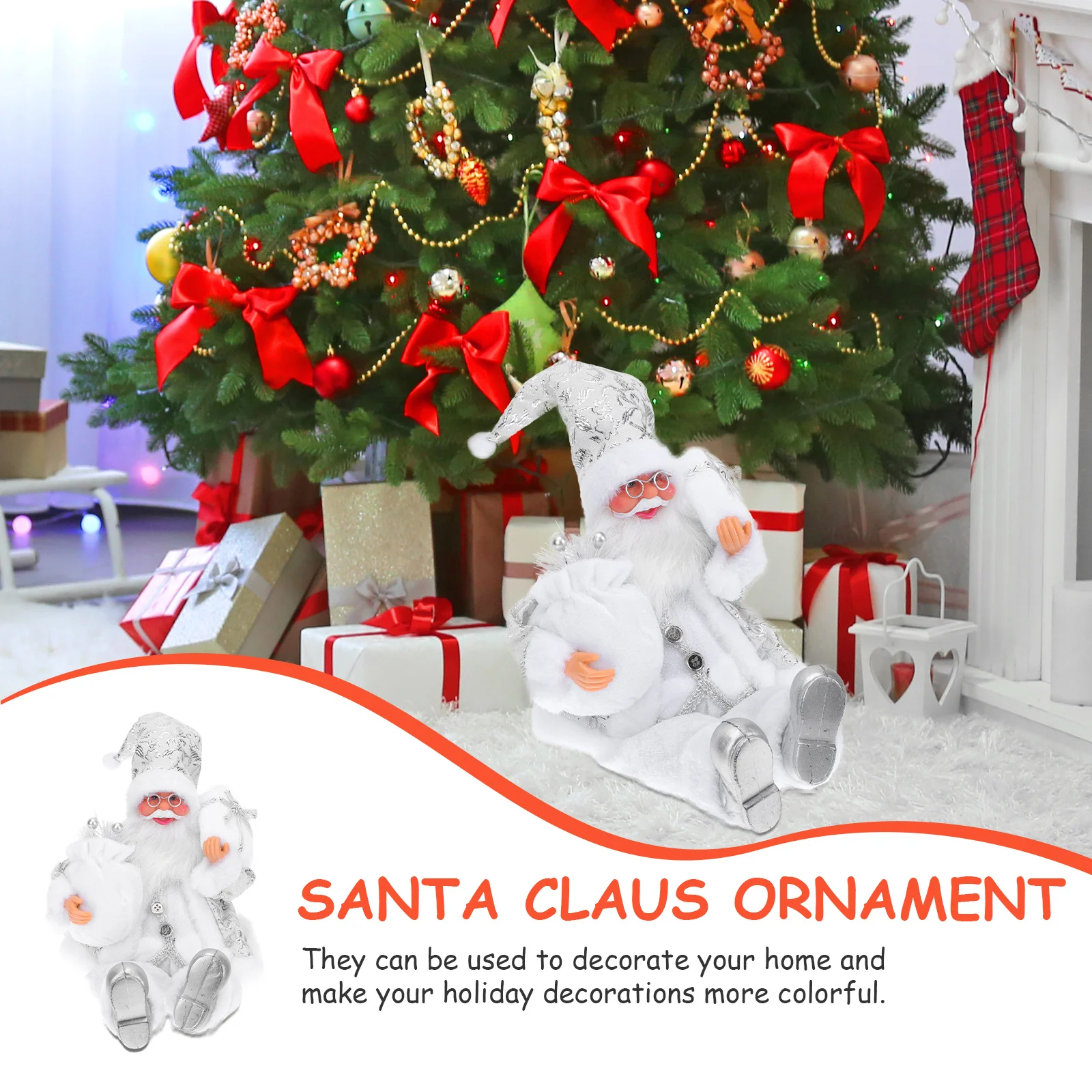 

1Pcs Resin Santa Claus Ornament Christmas Desktop Decoration Creative Xmas Resin Craft Party Adornment Santa Ornament