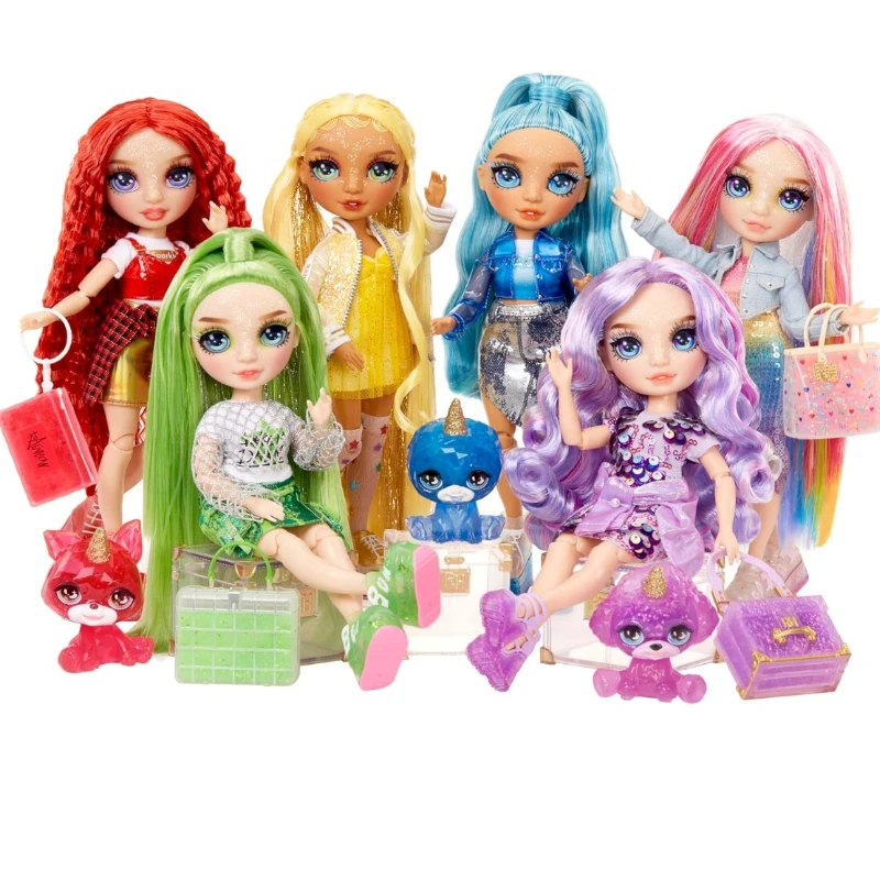 New Surprise Doll Rainbow High Violet Posable Fashion Doll with DIY Sparkle Slime Great Toy Gift for Girls