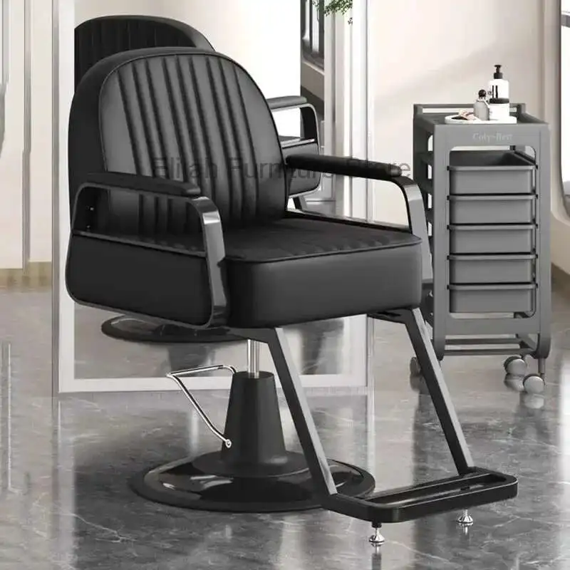 

Hydraulic Chairs For Beauty Salon Black Barber Chair With Gold Offer Sofa Hairdressing Stations Furniture Pump Siege Luxury