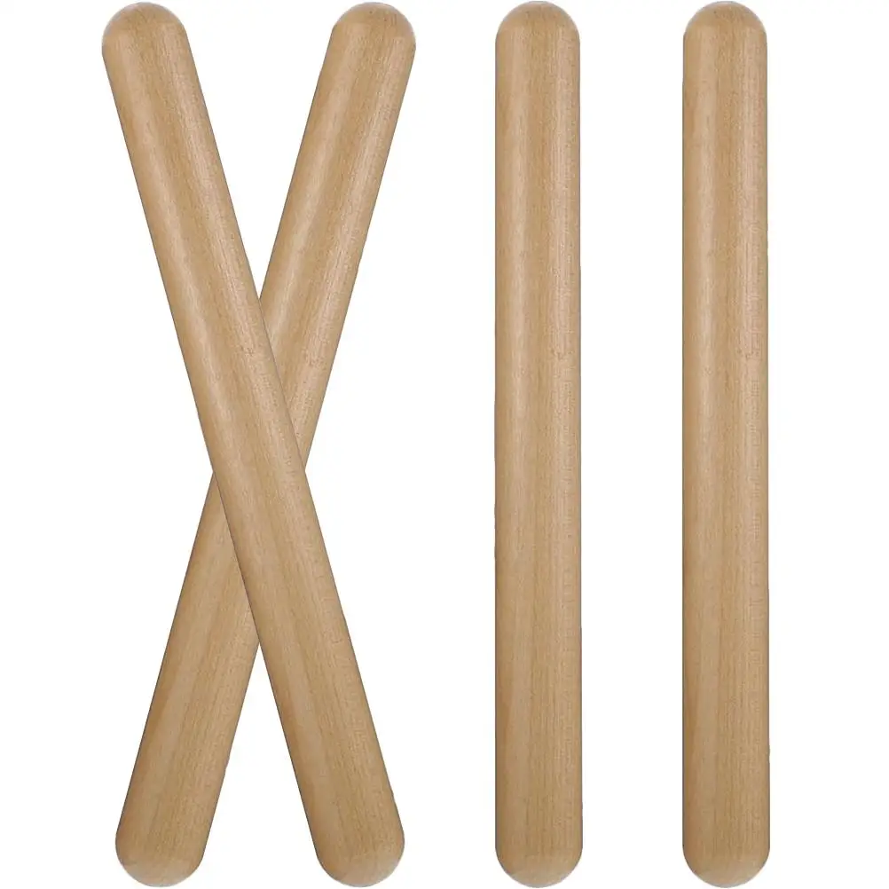 

4 Pcs Wooden Rhythm Sticks Percussion Instruments Kids Toys Musical Blocks Classical Wood Toy Drumsticks