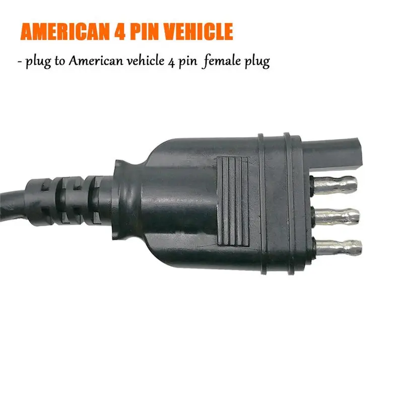 US To EU Trailer Light Converter For US Cars 4-Pin Flat Plug Socket To European Trailer 13-Pin Round Plug - view 4