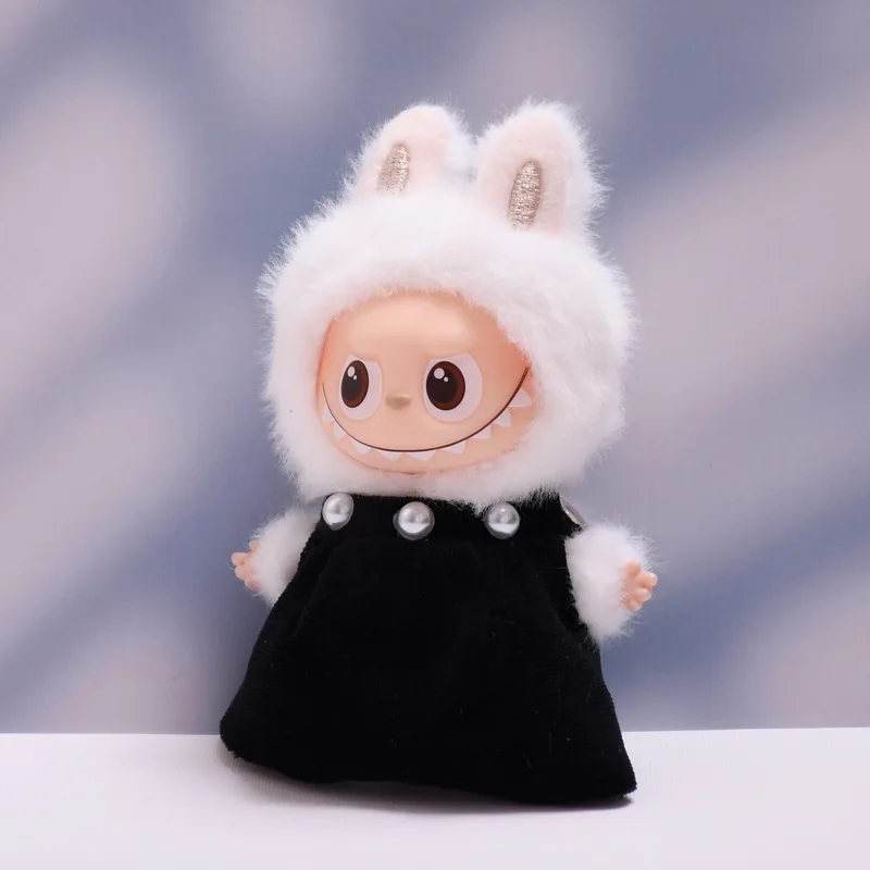 Mini vestiti per bambole in peluche da 10 cm Accessori per abiti per la Corea Kpop Exo Labubu 4.0 Idol Tube Top Gonna Abbigliamento
