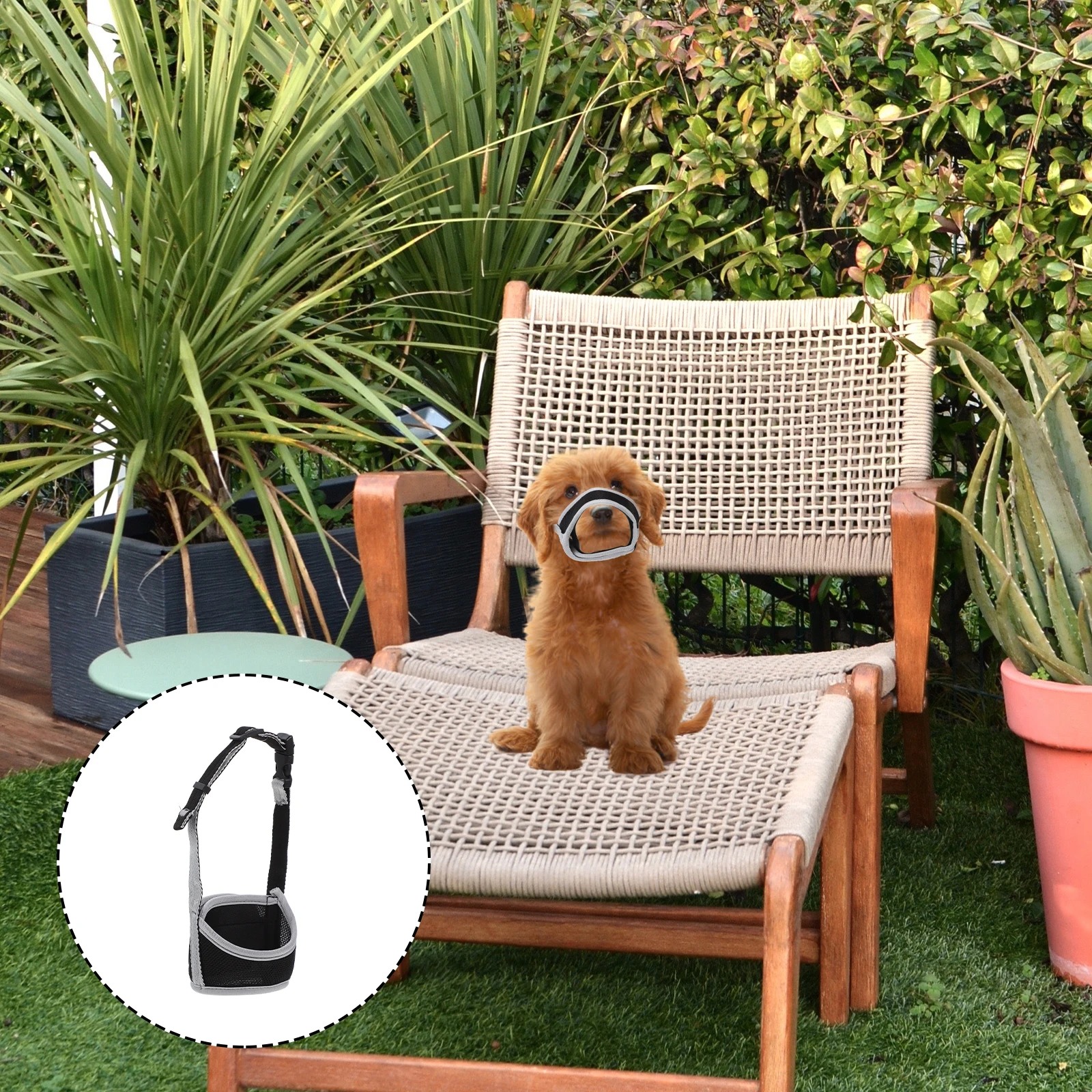 

Anti bite Dog Muzzle Mesh Mouth Cover for Large Dogs Durable Safe Adjustable Breathable Outdoor Pet Protector High quality