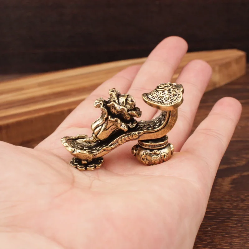 Brass Ruyi Hundred Wealth Creative Crafts Chinese Retro Stall Ornament Small Brassware