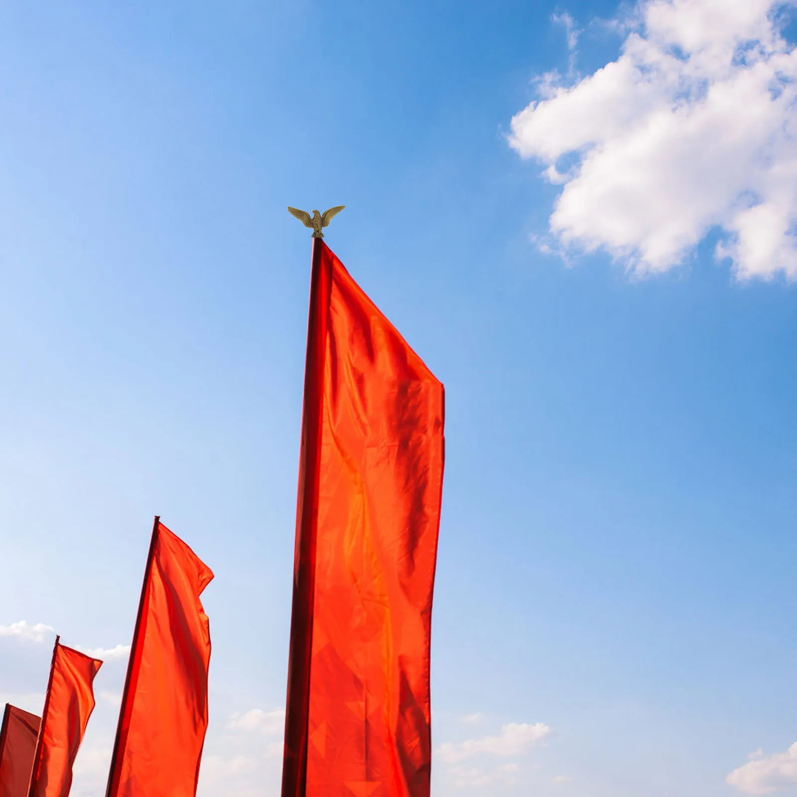 

4Pcs Outdoor Flagpole Eagle Topper Heavy Duty Plastic Finial Ornament for Garden Yard Decorative Pole Head Replacement Tip