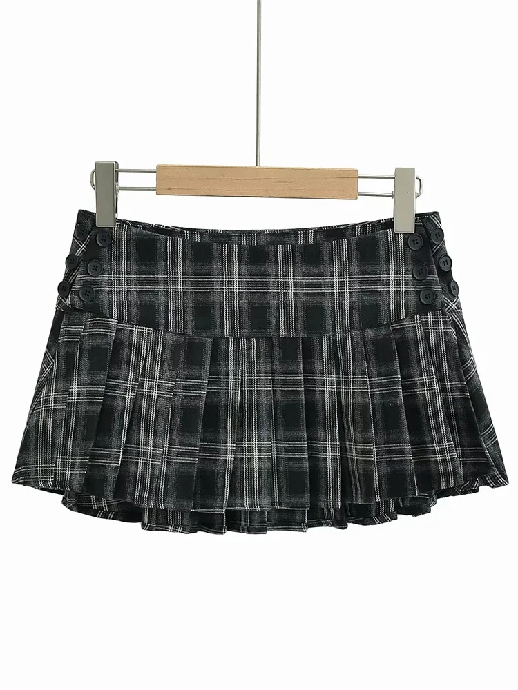 

Suninbox Summer 2024 Skirts for Women New Arrivals Preppy Style Plaid Pleated Skirt Mini Low Waist Sexy Short Skirts Clubwear