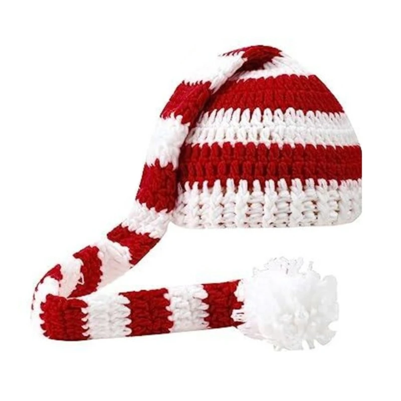 Christmas Baby Photography Hat Knit Beanie Autumn Winter Hairball Hat Soft Warm Bonnet for Festive Photoshoots