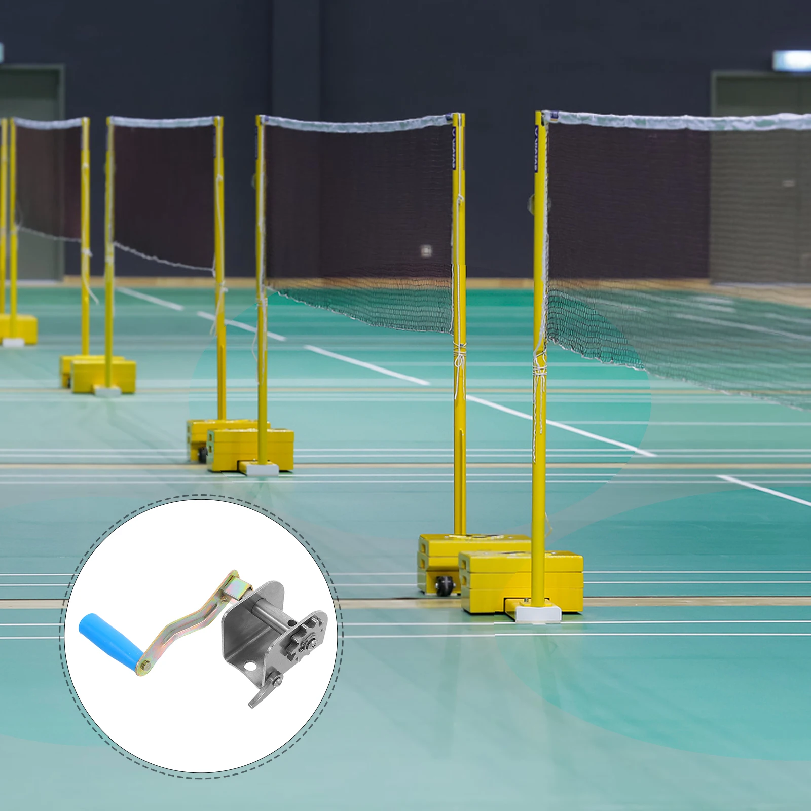 

Portable Hand Crank Wire Tensioning Tool Badminton Net String Tightener Outdoor Volleyball Net Tension Adjuster Sports