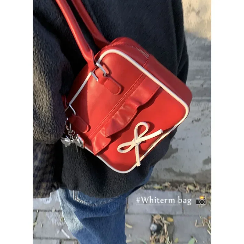 Miyagawa bolso de mano con diseño de nicho coreano para mujer, nueva moda, bolsos con lazo para las axilas, bolso de hombro para ir al trabajo