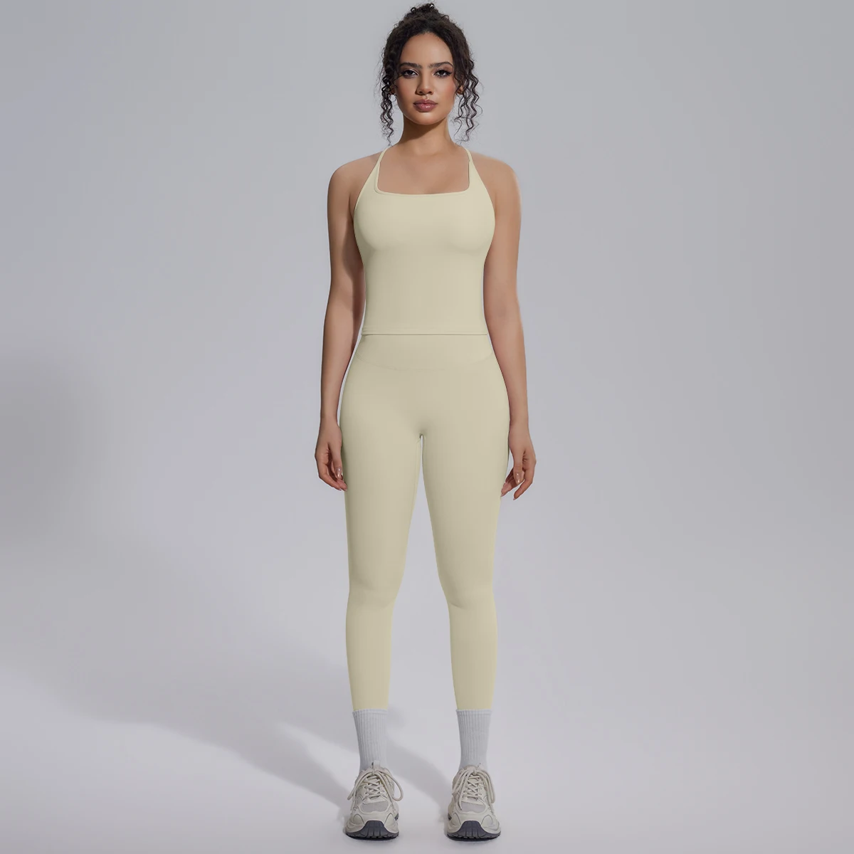 Quick Drying Legging Outdoor Running Yoga Set for Womans High Waisted Push Up Female Pants Gym Sexy Beautiful Back Vest Yoga Set