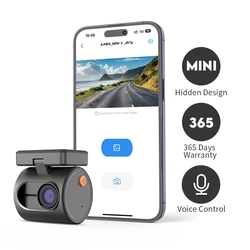 Mini Dash Camera 2K DVR anteriore KAWA MINI 3 Dash Cam nascosta Videoregistratore Controllo vocale di emergenza Visione notturna WiFi Dashcam