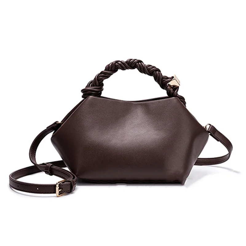 Women Luxury Designers PU Leather Shoulder Bags Lady Chic Hexagonal Woven Crossbody Bags Daily Casual Handbag Women Pouch