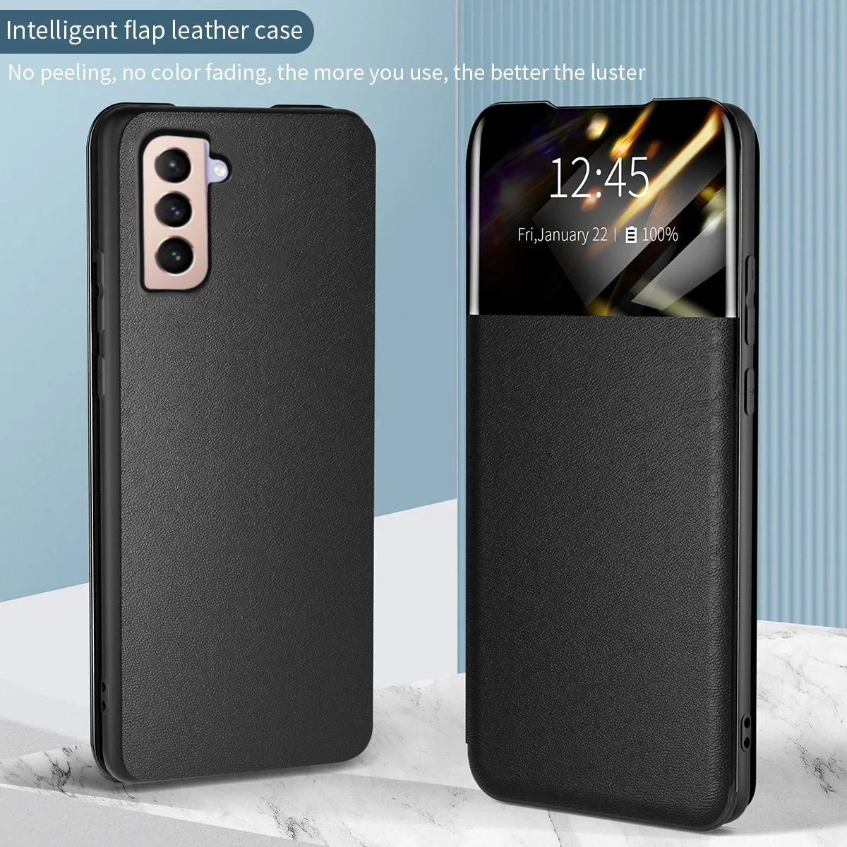 for Samsung Galaxy S22 S21 S20 Ultra Plus FE A53 A52S 5G A13 A33 Note 20 Case Smart Sleep Window View Cover Flip Leather Shell