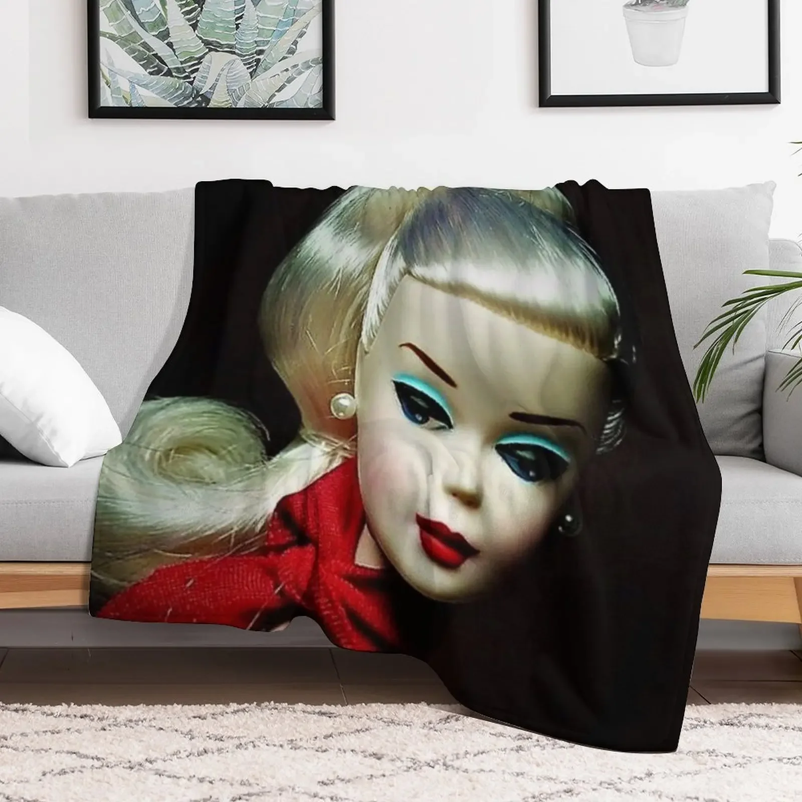 60s digital art diva doll vintage print mask poster mysticladyart Throw Blanket For Baby Soft Beds Blankets