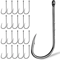 Baitholder Fishing Hooks Forged Long Shanked Fishing Hook Barbed Shank Beak Bait Holder Hooks 100pcs Black 19Sizes 8/0-12# Hook