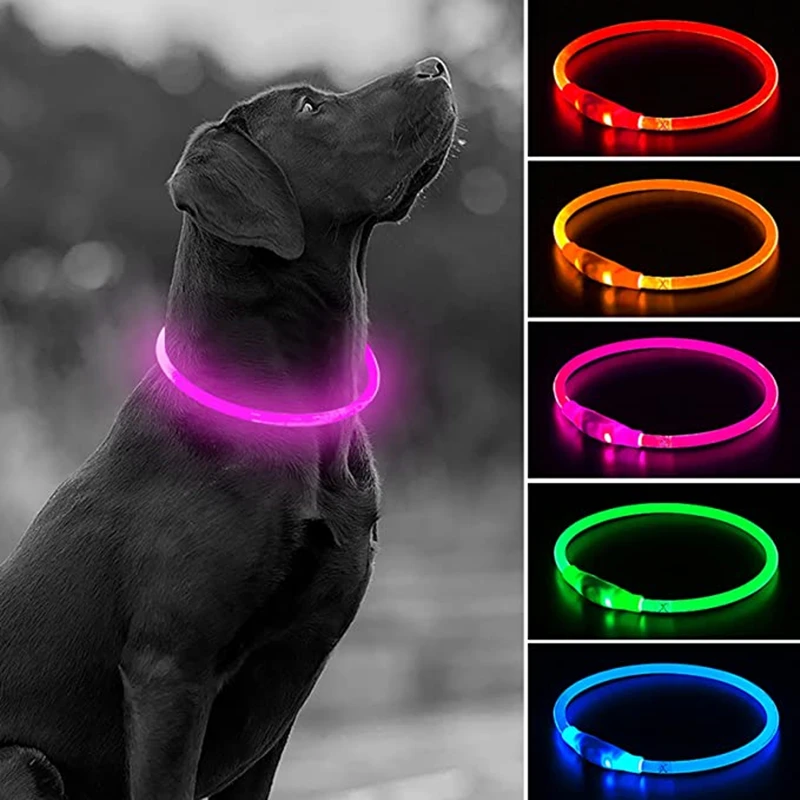 Led Usb Obroża dla psa Pet Dog Night Luminous Charge Collar Led Night Safety Flashing Glow Dog Loss Prevention Collar Pet Accessorie