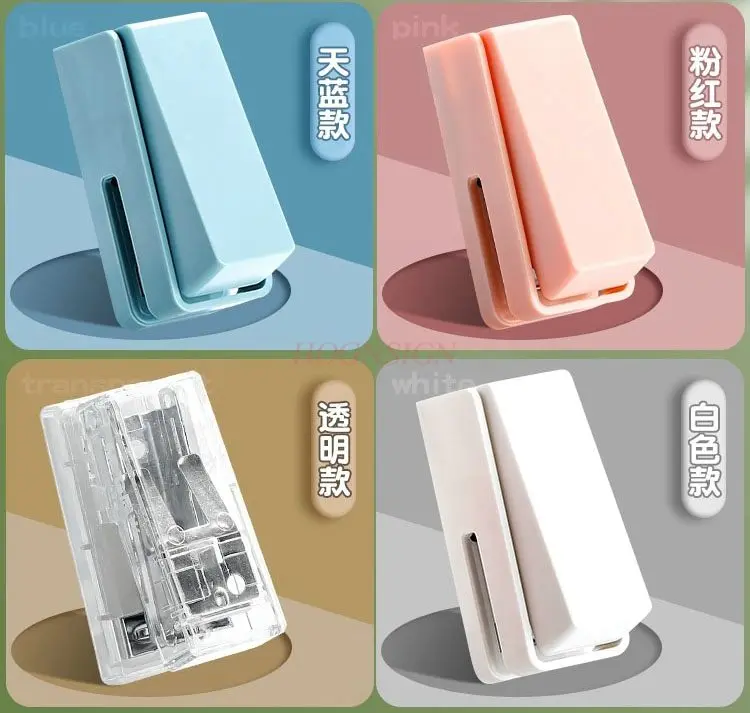 Stapler Mini Warna Morandi Stapler Siswa Kecil Stapler Portabel untuk Siswa