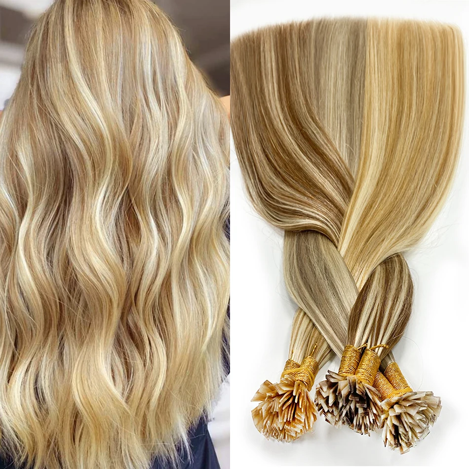 レミーフラットチップヘアエクステンション人毛 100% 本物の人毛ナチュラルストレートベトナムヘアエクステンション事前結合融合毛