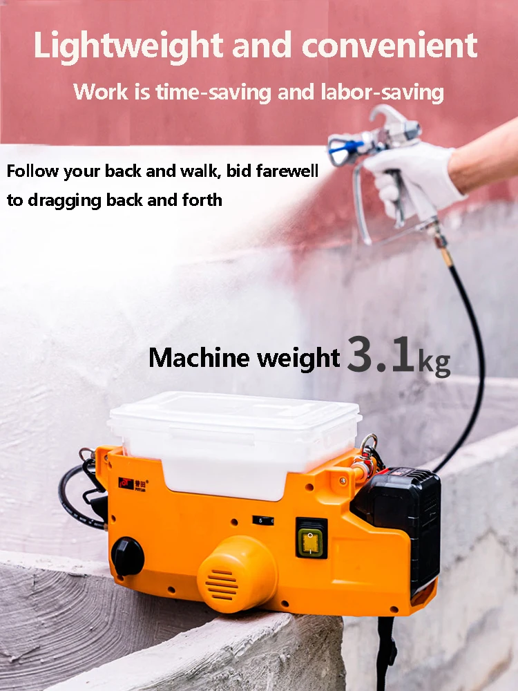 Paint Spraying Machine Backpack Style Handheld High-Voltage Gas Free Lithium Battery Charging Convenient Plunger Wall Repair Mac