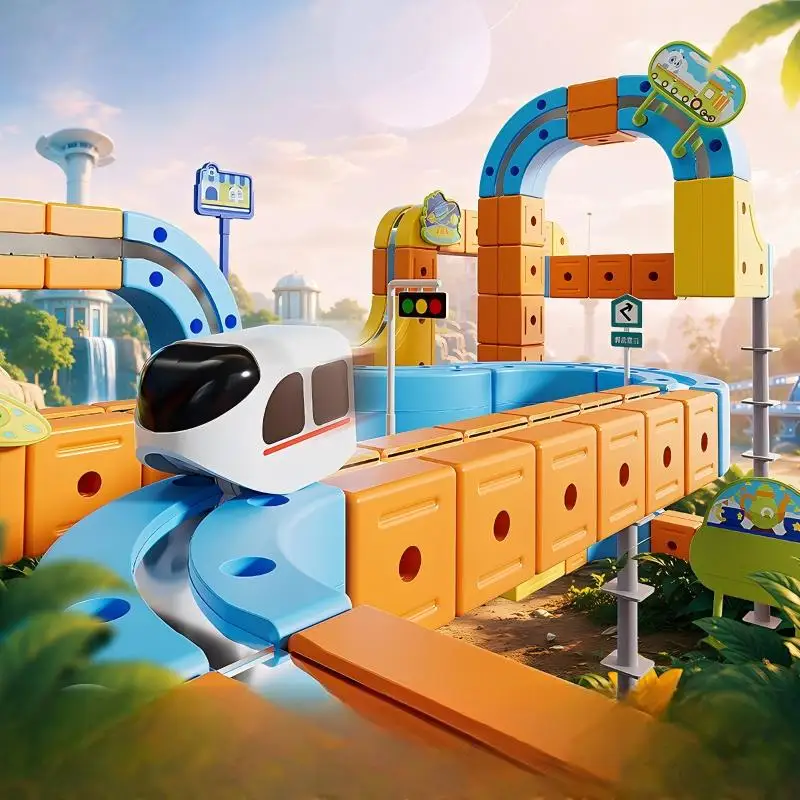 Versatile Magnetic Track Children's Educational Toy High-Speed Train DIY Blocks Boys Birthday Gift Magnetic Building Blocks Asse