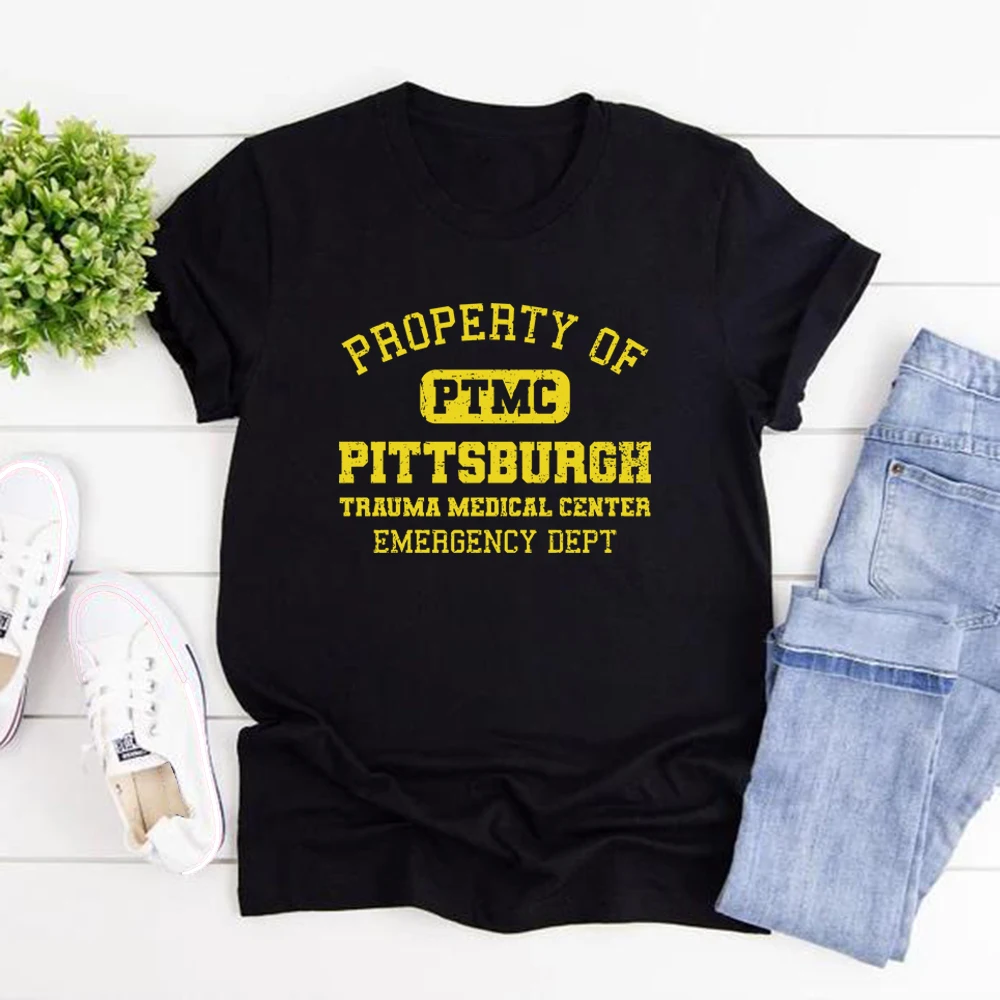 Property of Pittsburgh Trauma Medical Center PTMC T-Shirt Vintage Unisex T-Shirt Short Sleeve Graphic T Shirts Tv Show Shirt