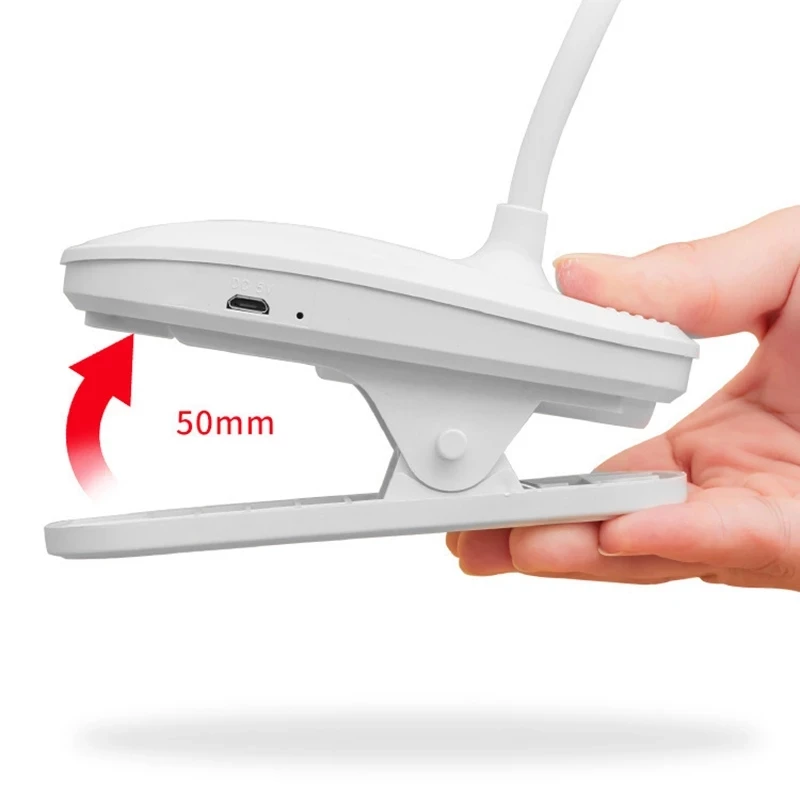 Lampe de table LED flexible aste avec clip, lampe de bureau à gradation continue, veilleuse de chevet, étude, lecture, travail de bureau, 360 °