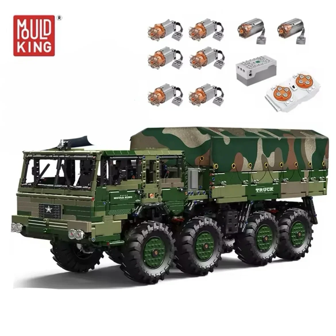 MOULD KING 20039 Technical Military TATRLA 8x8 Truck Building Blocks Motorized Off-road Truck Bricks Kids Toys Christmas Gifts