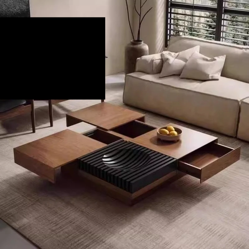 

Modern Wood Coffee Table Decoration Designer Living Room Nordic Coffee Table Aesthetic Unique Mesa Auxiliar Postmodern Furniture
