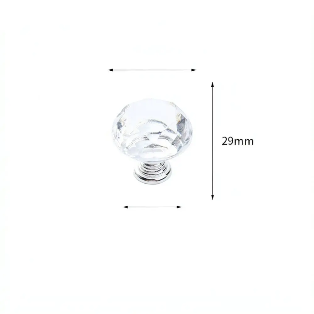 Modern Crystal Drawer Handle Luxury Acrylic Round Knob Cabinet Pull Decorative Hardware For Dresser Wardrobe Cupboard