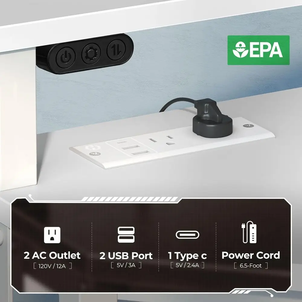 Corner Desk, 44.5" W x 34.5" H Small Computer Desk with Power Outlets, Gaming Desks with LED Lights, Triangle Corner Table with