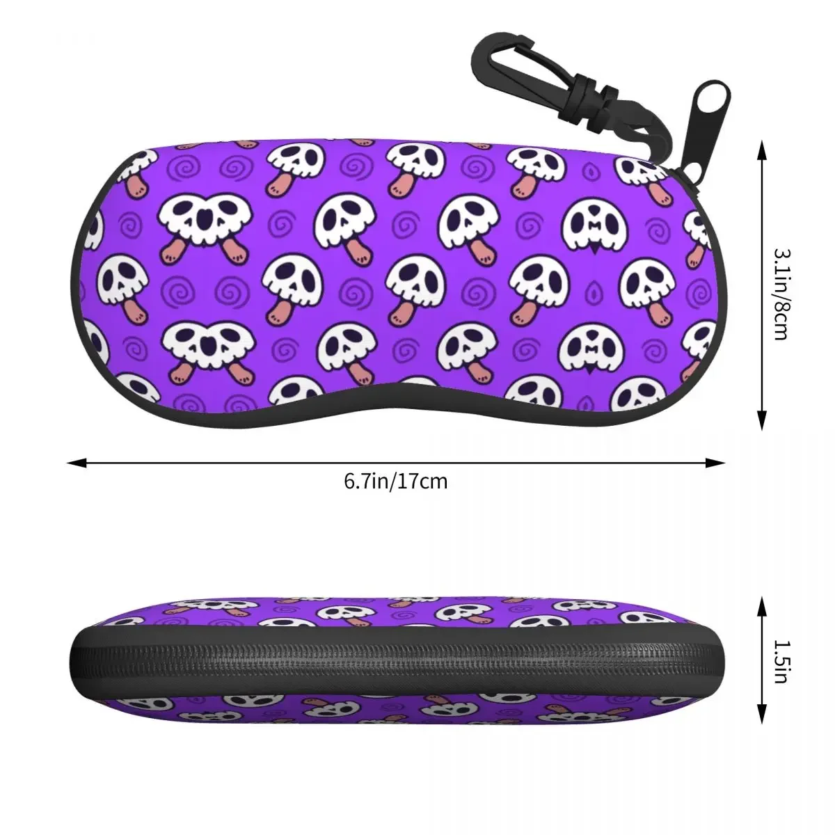 Skull Mushrooms Eyeglass Glasses Case Women Men Soft Psytrance Mushroom Sunglasses Protective Bag