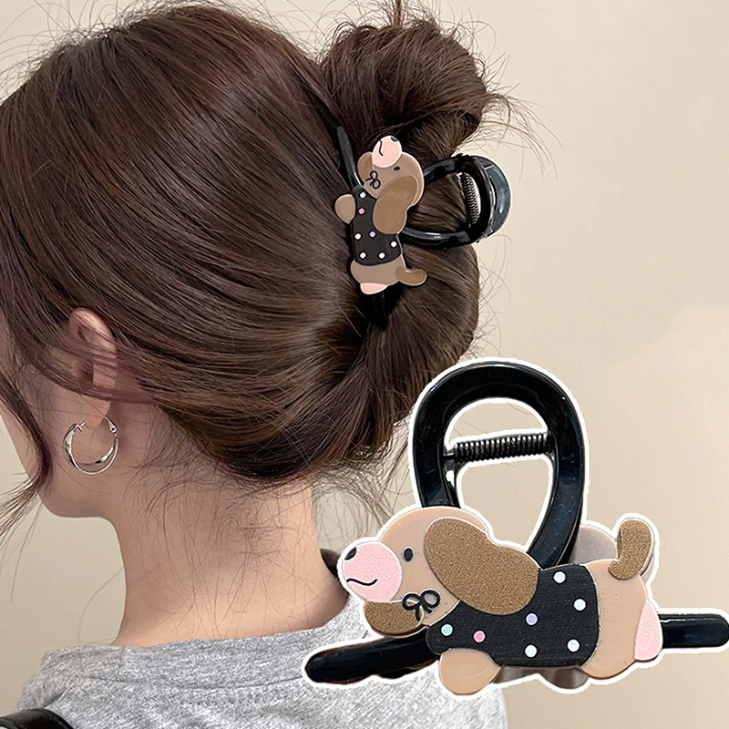 1 Pc Cute Cartoon Dog Hair Clips Ms. Animal Series Hair Card Fashion Retro Hair Clips Crab Hair Grab Headdress