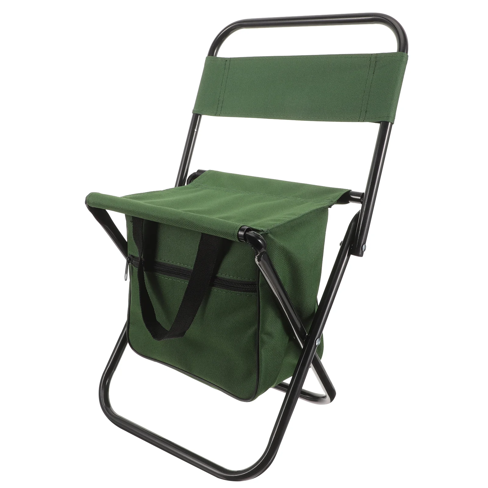 

Outdoor Folding Chair Storage Bag Stool Backrest Green Small Camping Chairs for outside Lightweight Adults Foldable