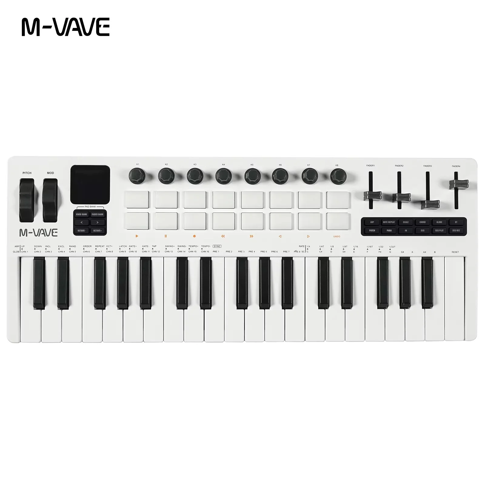 Hot M Vave 37 Key Midi Keyboard Portable Rechargeable Synthesizer For Music Production Electronic Music Arrangement Hot Sale