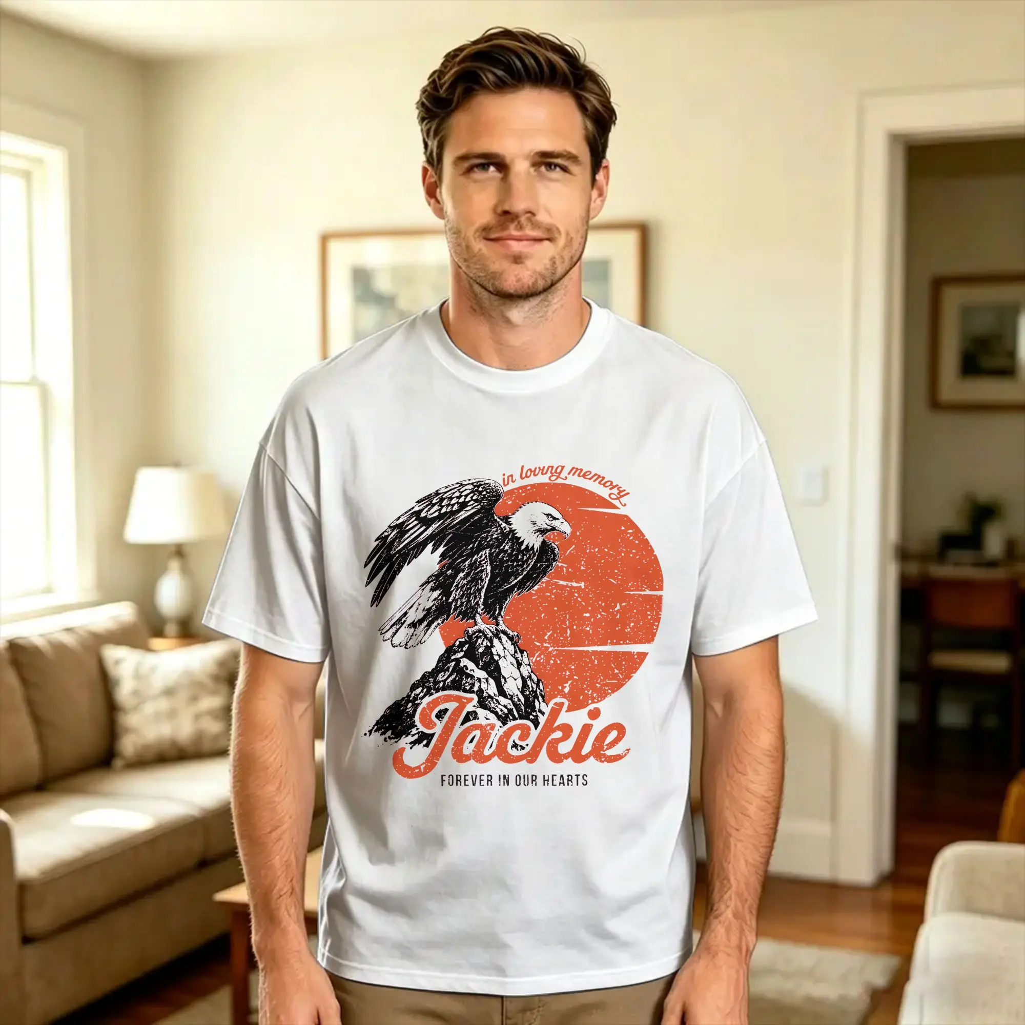 Jackie Eagle Fly Free 2012 2026 Cotton T Shirt For Mens Summer  Aesthetic T Shirts Hip Hop Tee Shirt Plus Size Print Tops