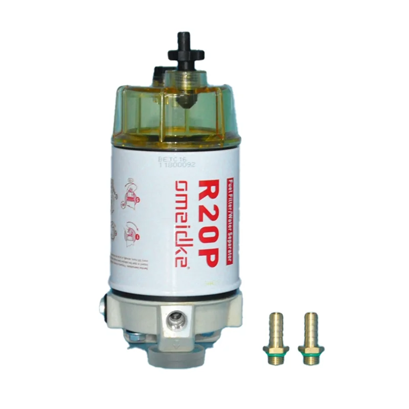 

OMEIDKE Marine Hand Pump Type Fuel Filter Assembly R20P Oil-Water Separator Assembly for Volvo Loader Excavator