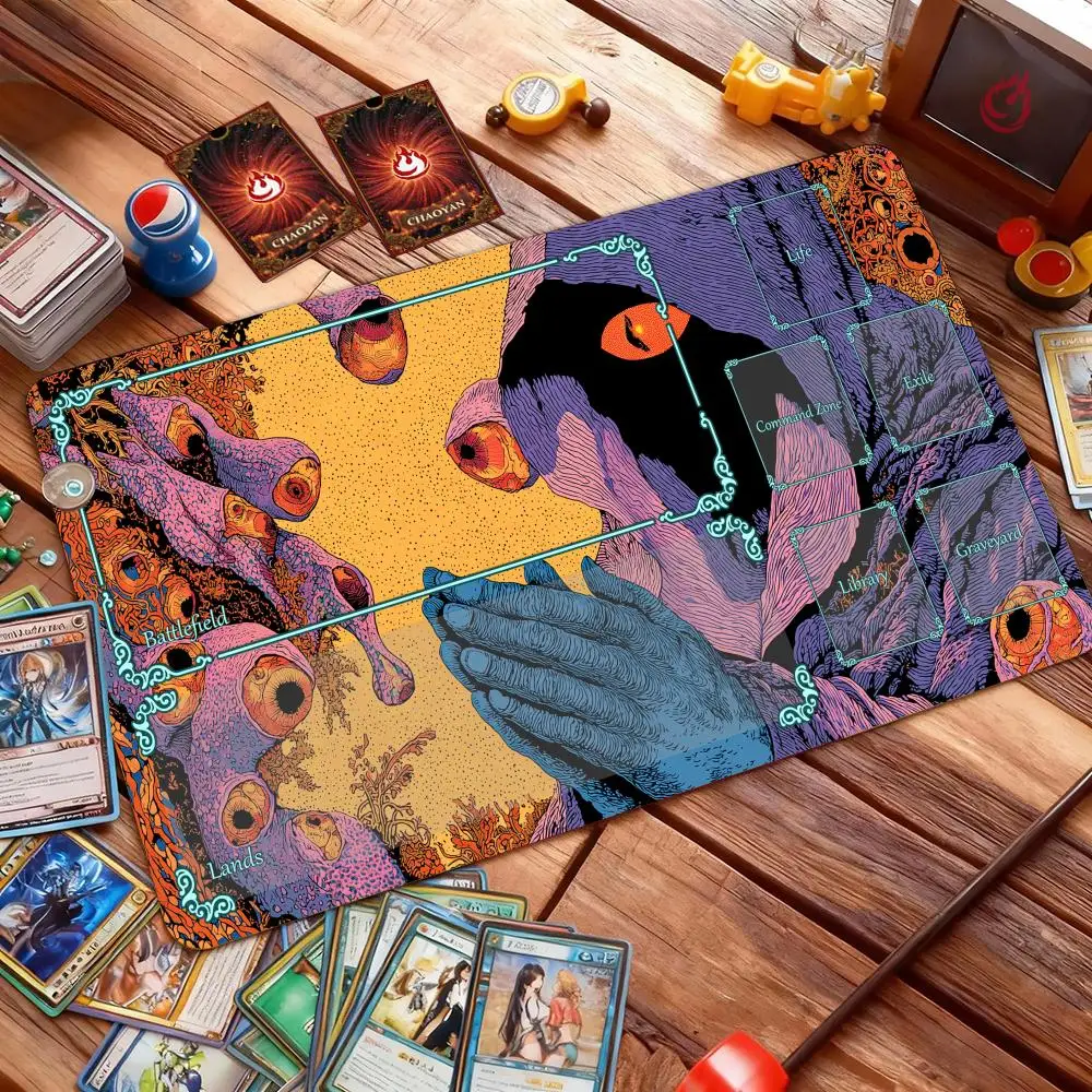 

Eerie one-eyed praying man Magic Card Battle Mat MTG Playmat Anti-slip Base 35X60CM gathering gaming mats Board Game Mat for TCG