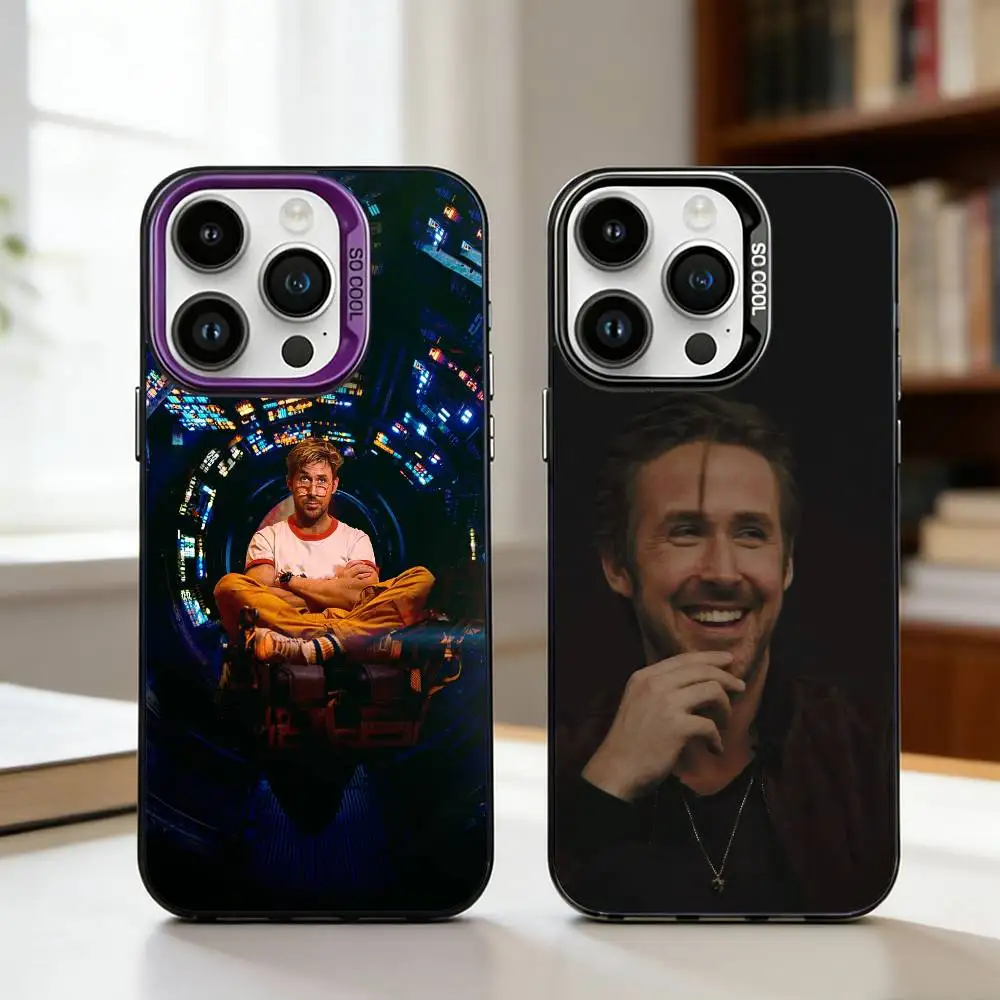

Funny Ryan Gosling Rapper Phone Case For iPhone17,16,15,14,13,12,11,Pro,MAX Gray Matte Silicone Black Cover