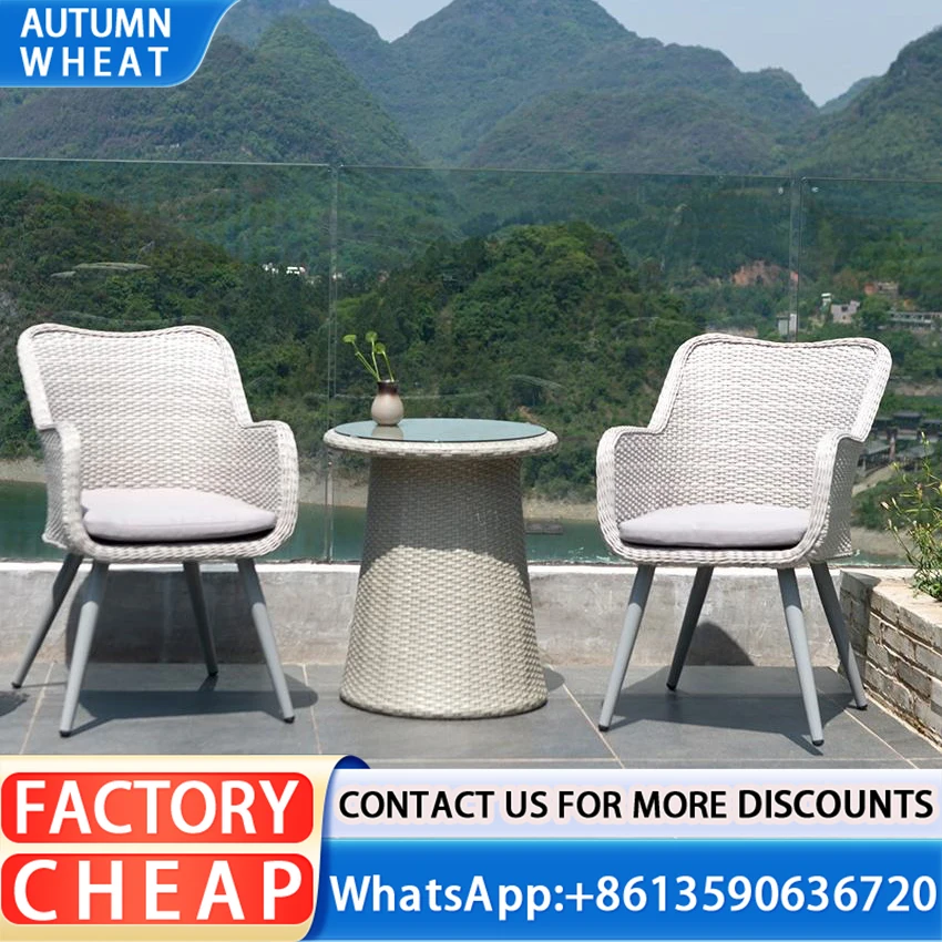 Modern Restaurant Terrace Furniture Chairs Set French Bistro Chairs Outdoor Furniture Garden Chair Rattan Aluminium Eco-friendly